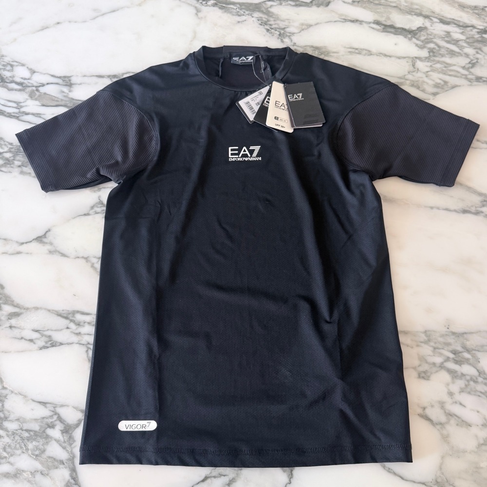 EA7 Emporio Armani Vigor7 Training T-Shirt Black Super Slim Fit 7M000123 Mens S